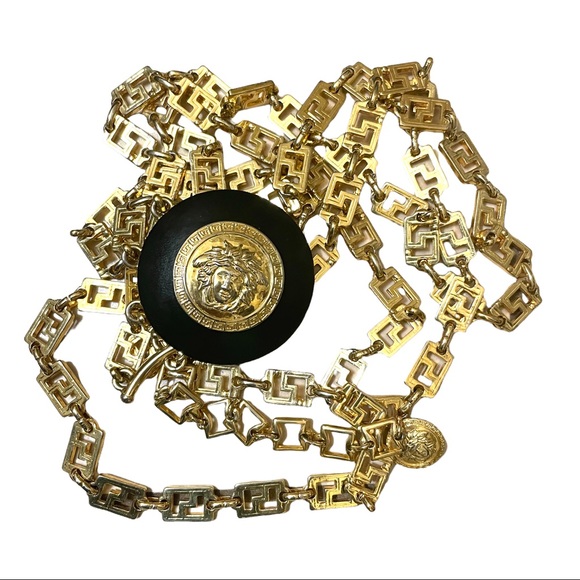 Gianna Versace Greek Key Bondage Collection Chain Medusa Belt - Picture 6 of 16